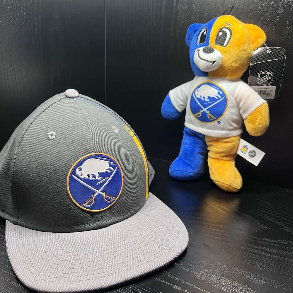 Buffalo Sabres Fanatics Authentic Pro Snapback Hat and Good Stuff Plush Bear Set